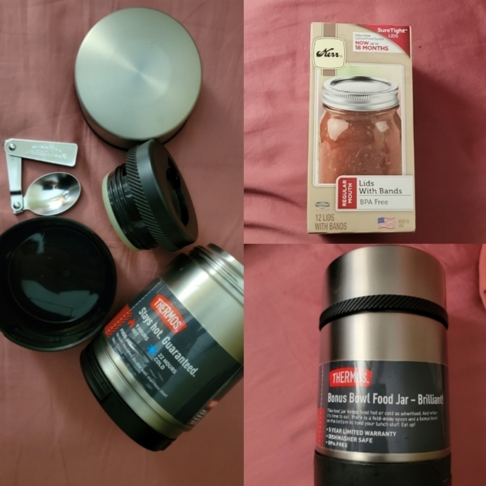 Thermos Stainless Steel Food Jar / Kerr Lids Regular Mouth FIRM PRICE